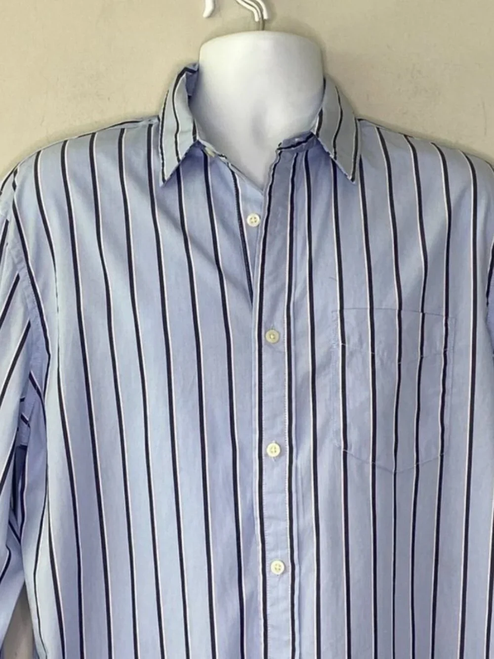 Banana Republic Men's Organic Cotton Button Down Striped Long Sleeve Size Large